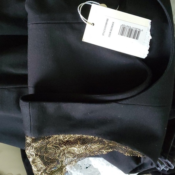 NWT Anthropologie brand Erin Featherston black formal dress gold lace size 2 - Picture 7 of 8